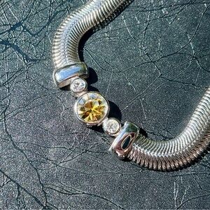 Vintage Silver Costume necklace 16”